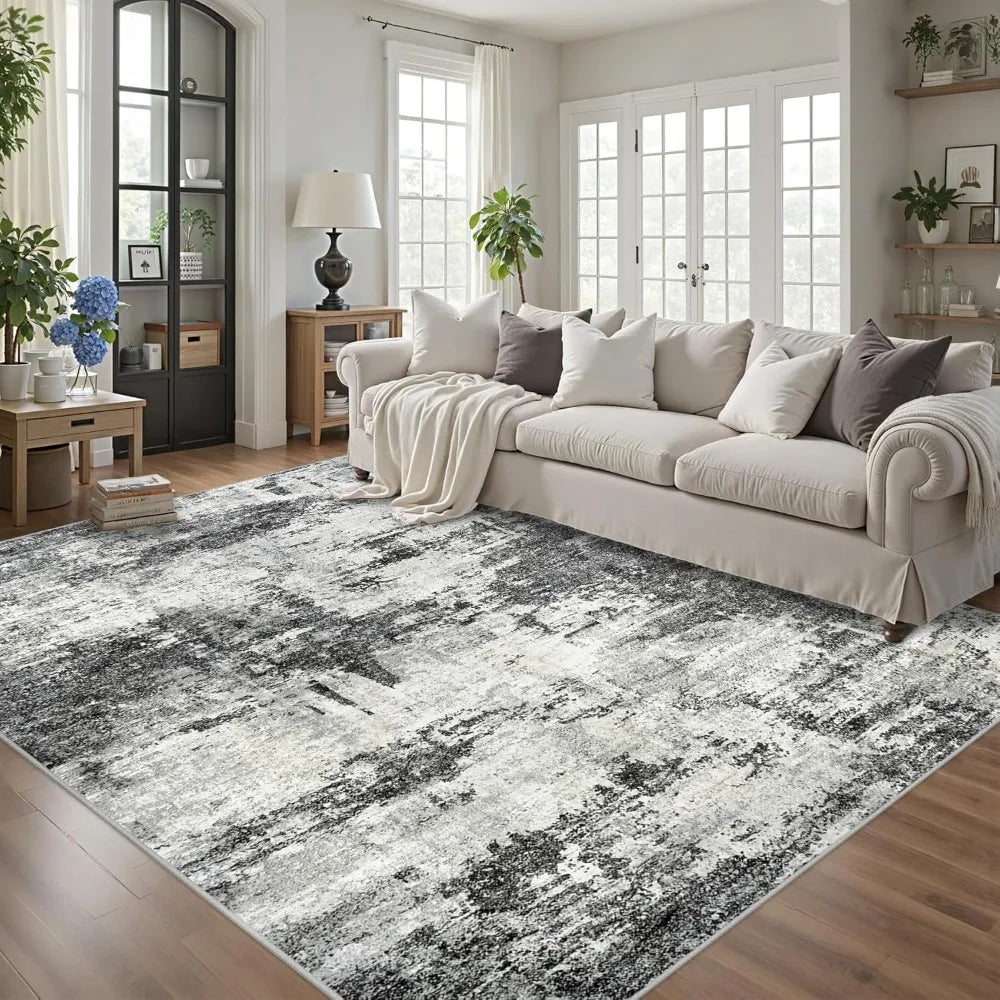 Abstract Kilim Area Rug Washable Stain Resistant Anti Slip Backing