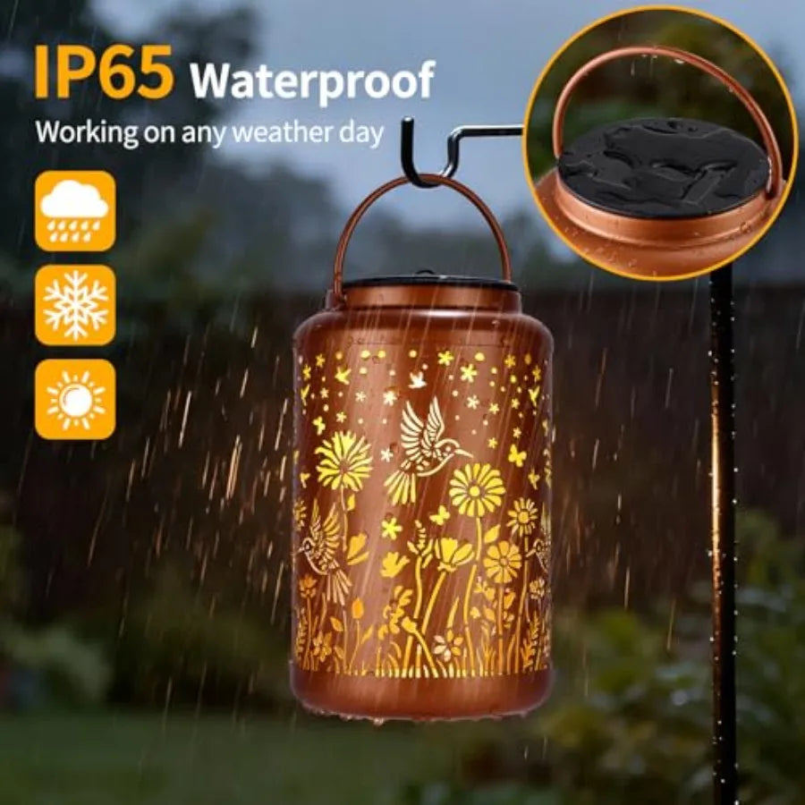 Waterproof Solar Hummingbird Lanterns for Outdoor Garden and Patio Decor
