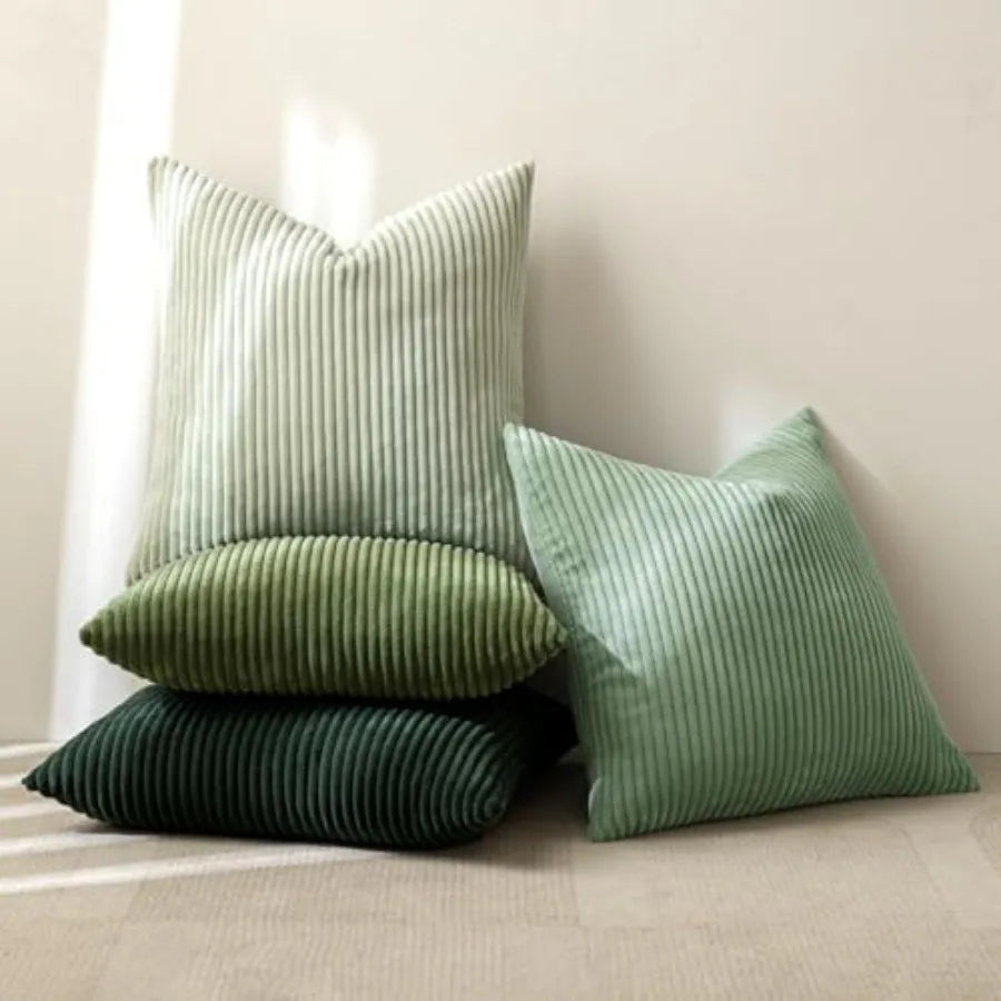 Boho Farmhouse Throw Pillow Covers Set Of 4 Corduroy Cushions