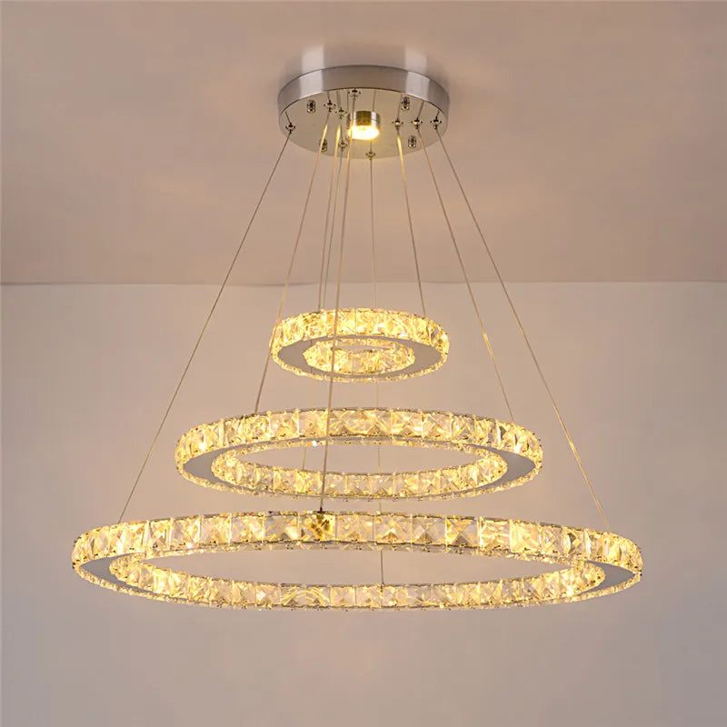 GreeLustr Luxury Crystal Modern Pendant Light Dimmable Chandelier