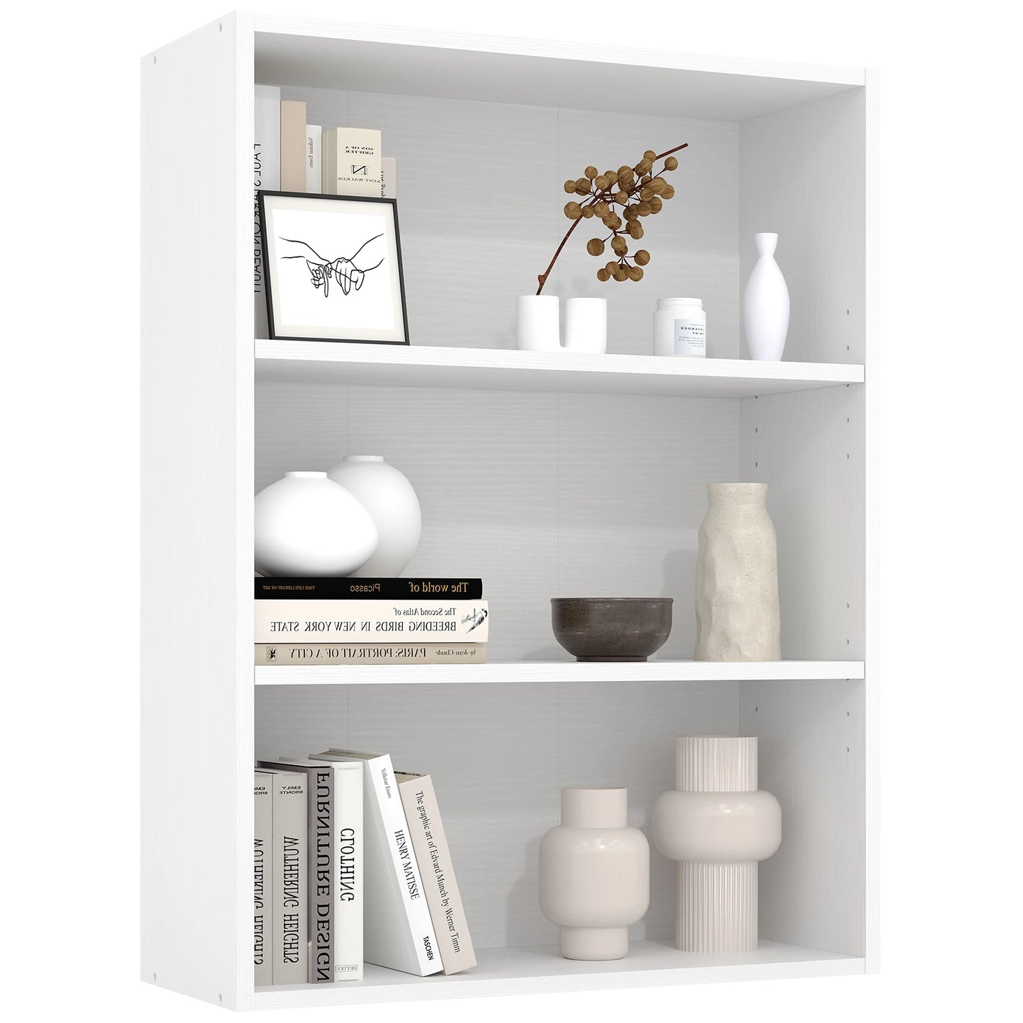 JHK 4 Tier Wooden Floor Standing Bookshelf Living Room Office