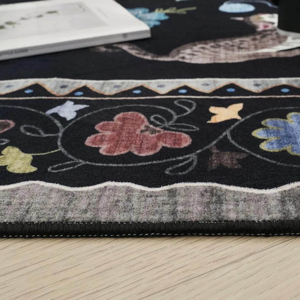 Rugcomf Machine Washable Boho Non Slip Cotton Area Rug