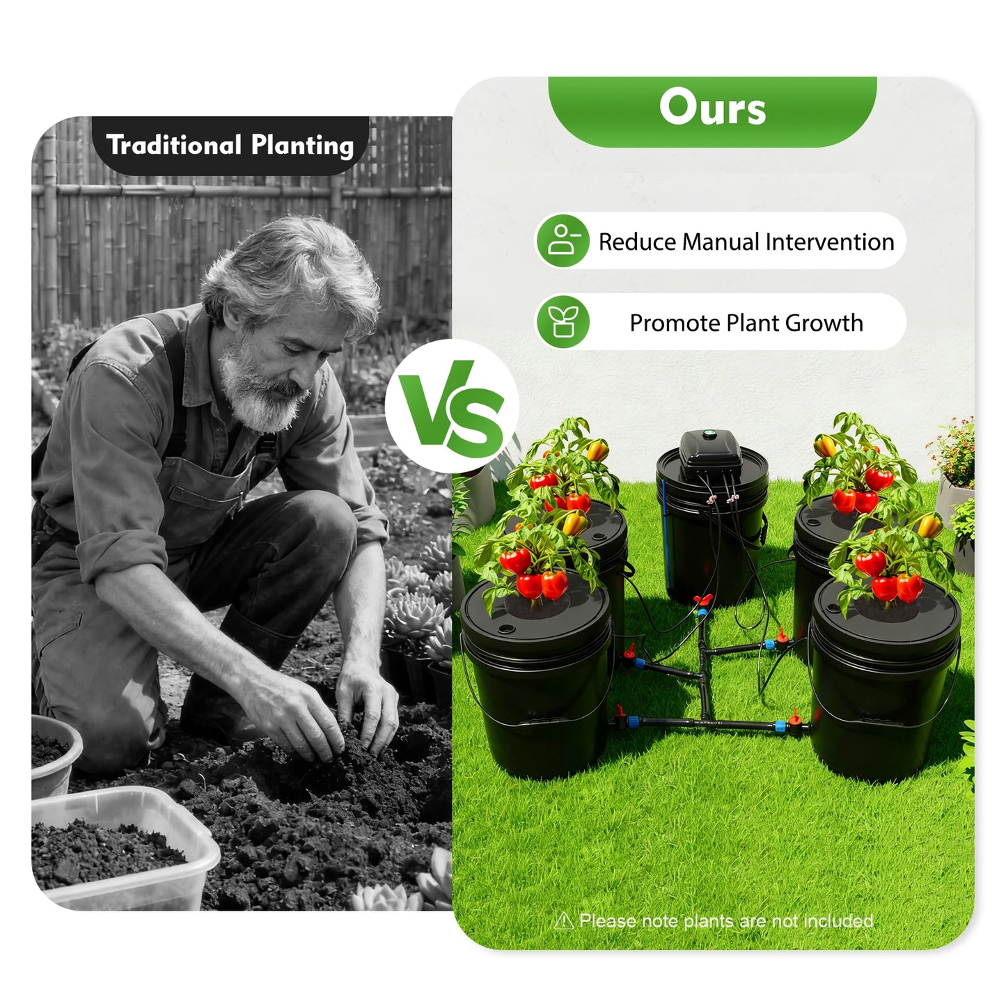 Bymaocar Hydroponics Growing System Kit With Air Pump And Buckets