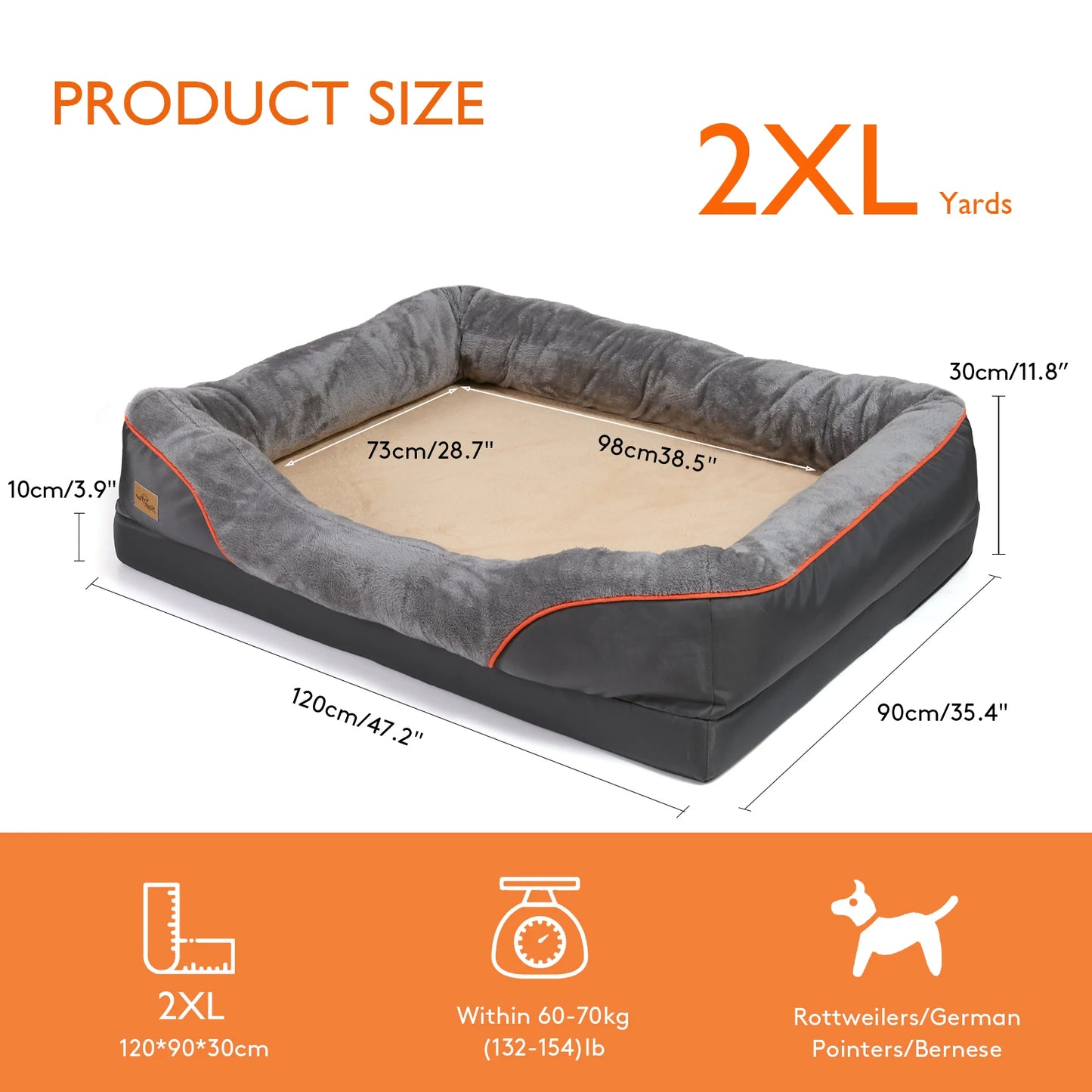 BINGOPAW Dog Bed Soft Comfortable Anti Allergy Washable Cover