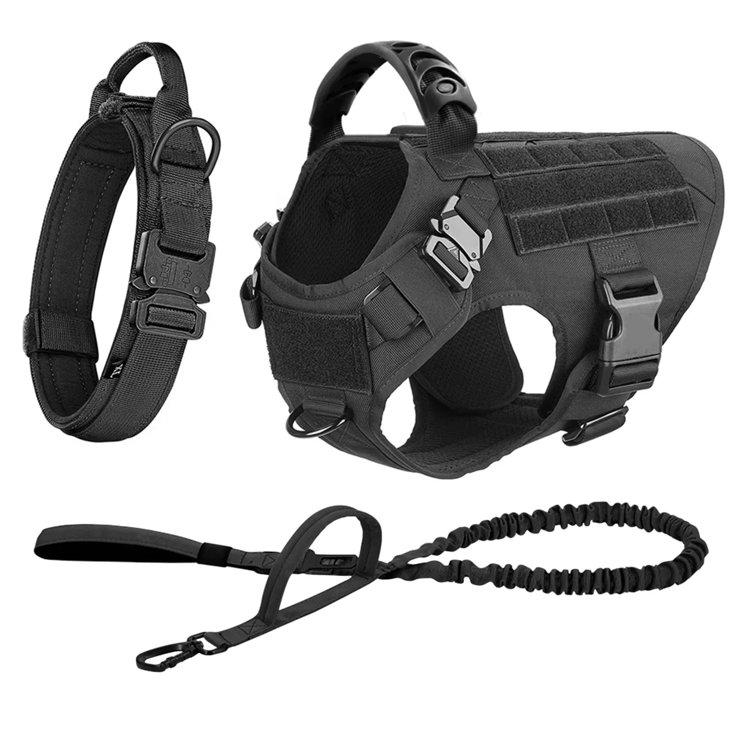 Tactical Dog Harness Leash Set For Medium To Large Dogs
