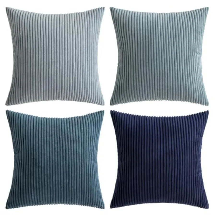 Boho Farmhouse Throw Pillow Covers Set Of 4 Corduroy Cushions