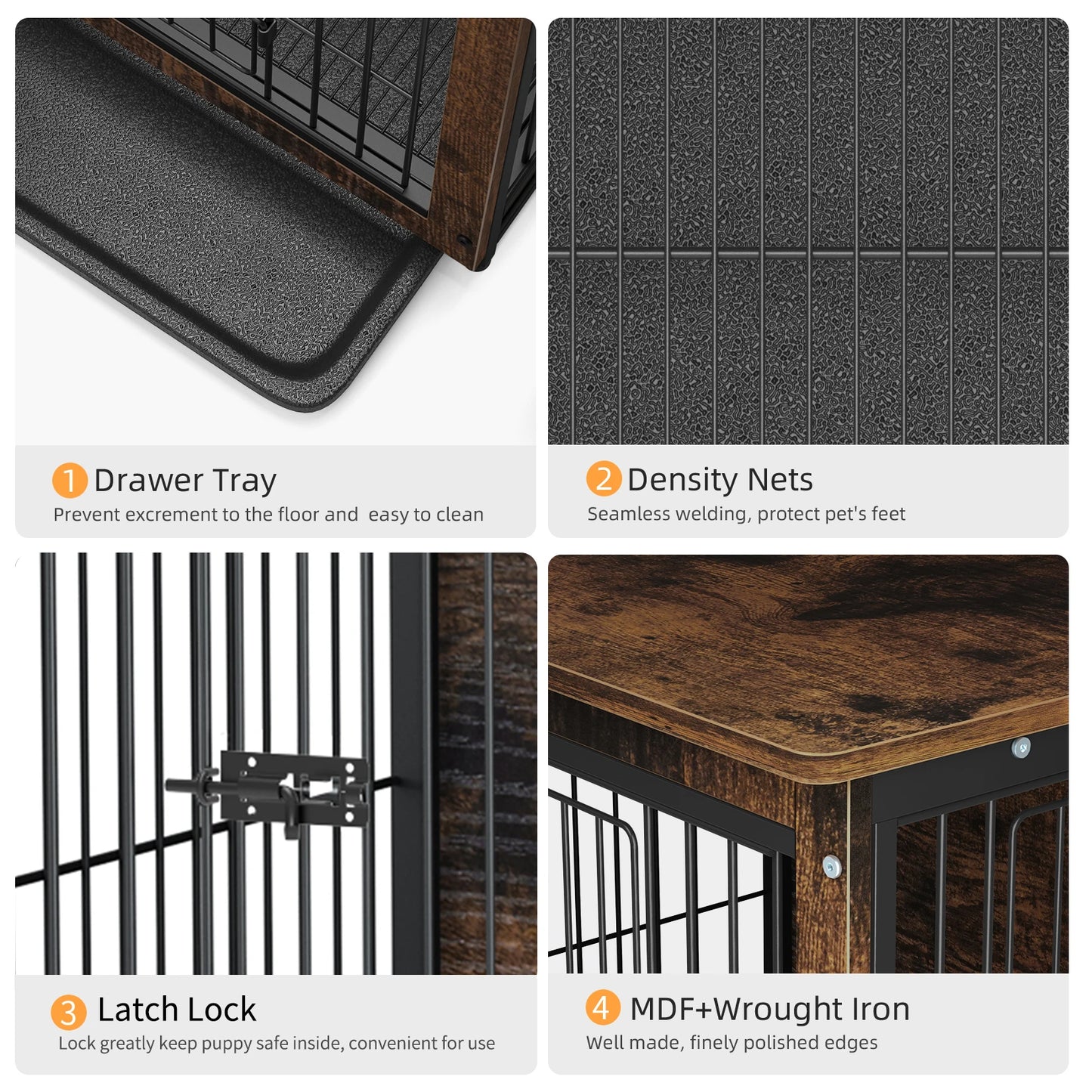 BINGOPAW End Table Dog Crate With Removable Tray