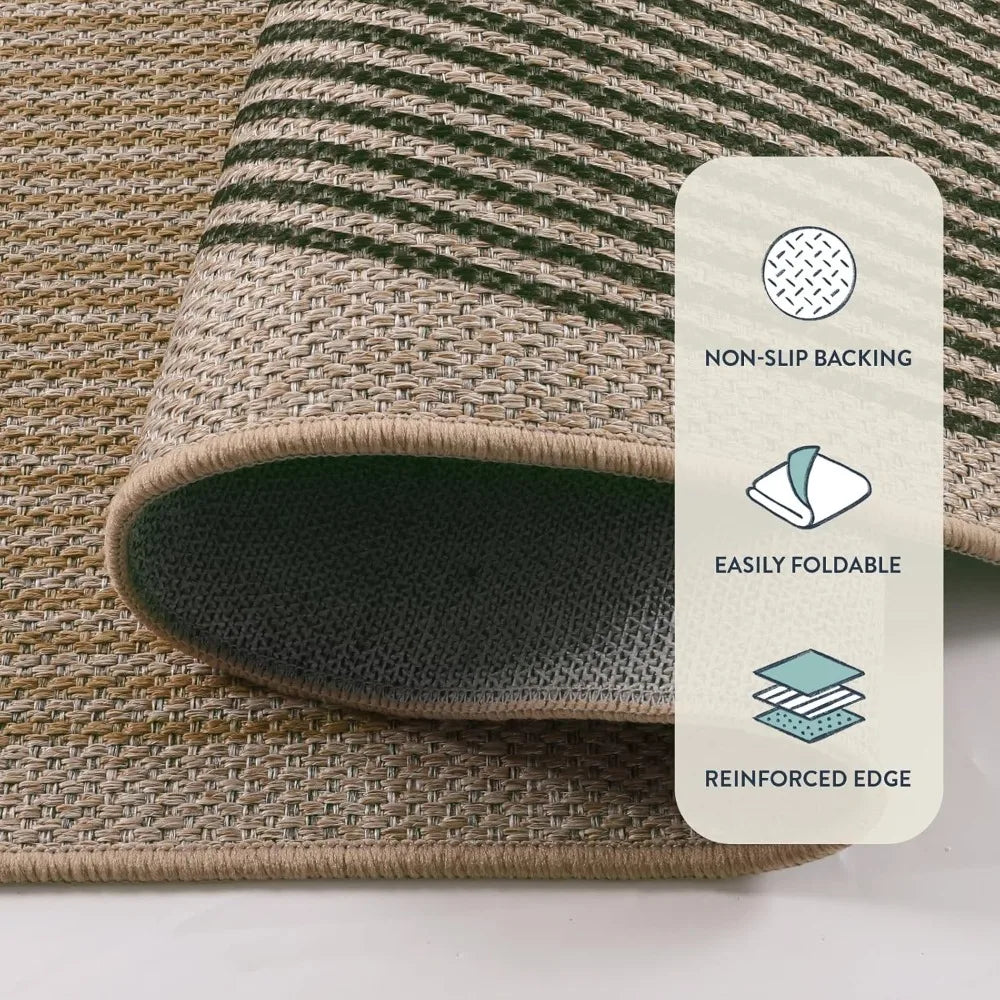 Modern Jute Rug Hallway Runner Non Slip Indoor Outdoor Washable