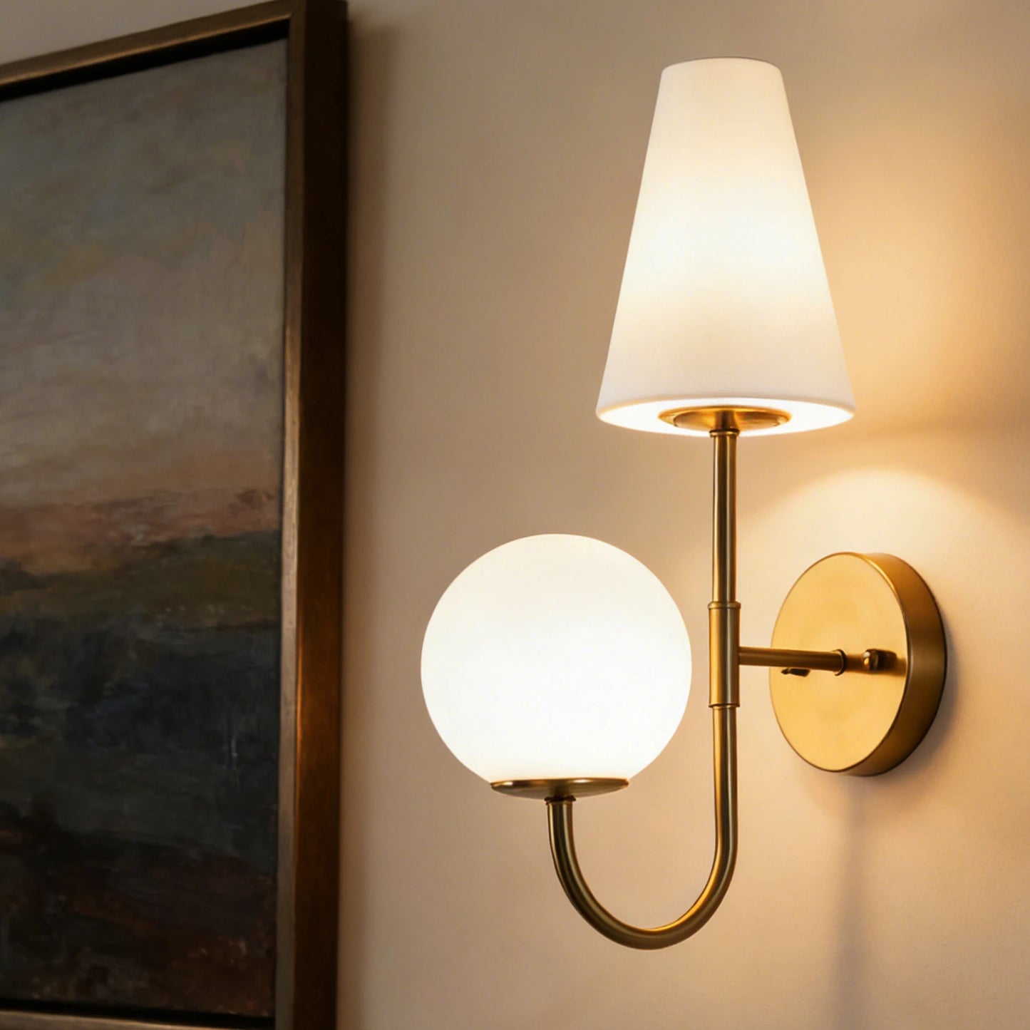 Tribesigns Double-Headed Wall Sconce With Glass Shade