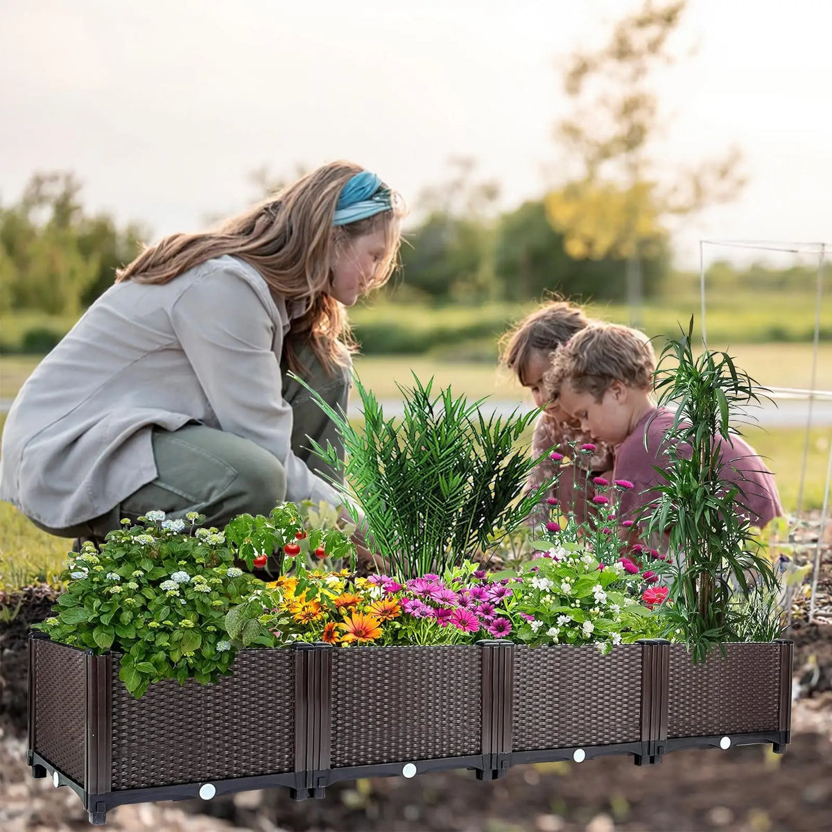 HiMISS Self Watering Raised Garden Planter With Drainage