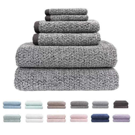 Bathroom Diamond Jacquard 6 Piece Bath Towel Set Premium