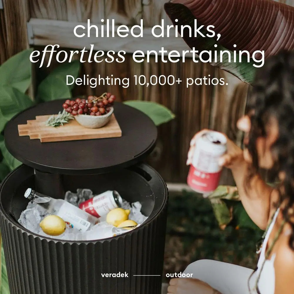 Outdoor Cooler Side Table 2 in 1 for Patio Parties