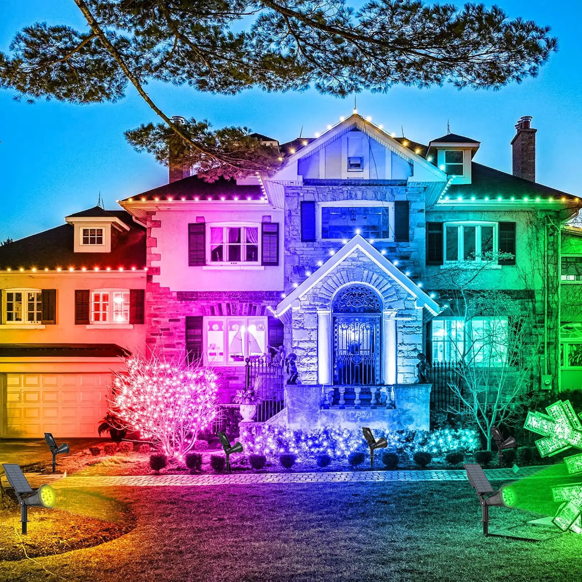 T-Sunrise Led Solar Spotlight Color Changing Outdoor Garden Light