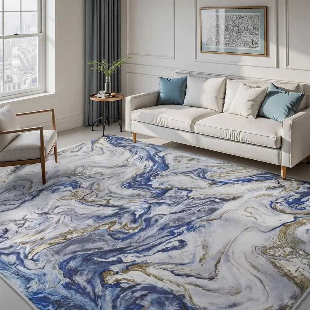 Modern Abstract Rug For Living Room Stain Resistant Machine Washable