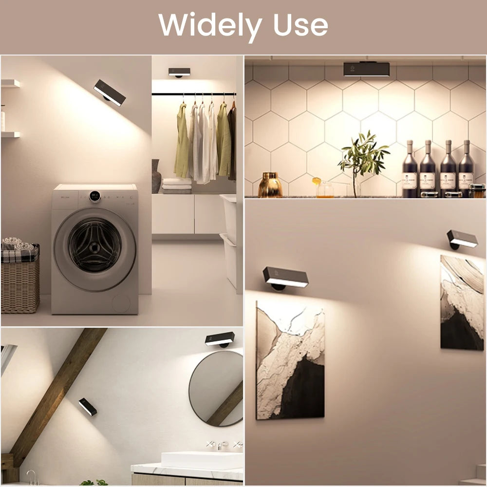 Two Pack Rechargeable Magnetic Wall Sconces Bedside Lamp USB Charge