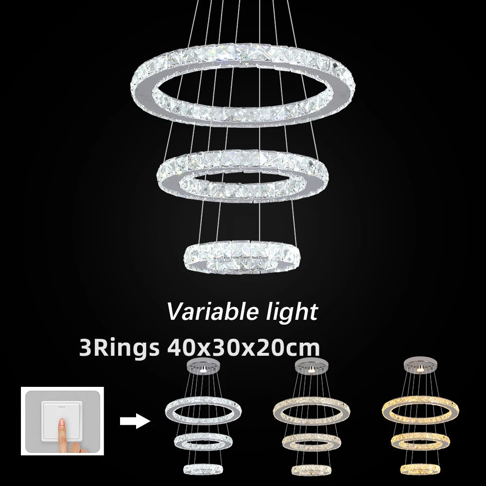 Vinilky Crystal Chandelier Pendant Lights For Living Room And Bedroom