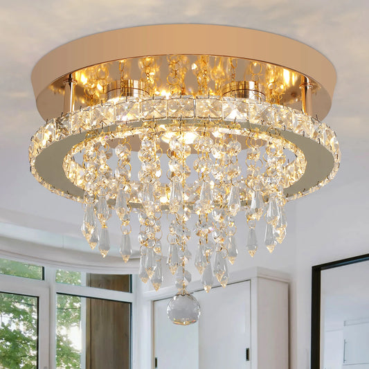 GreeLustr Crystal Chandelier LED Ceiling Light For Living Room