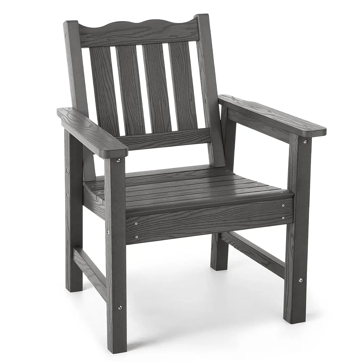 All-Weather Outdoor Patio Dining Chair With Curved Backrest, 400 Lbs Support