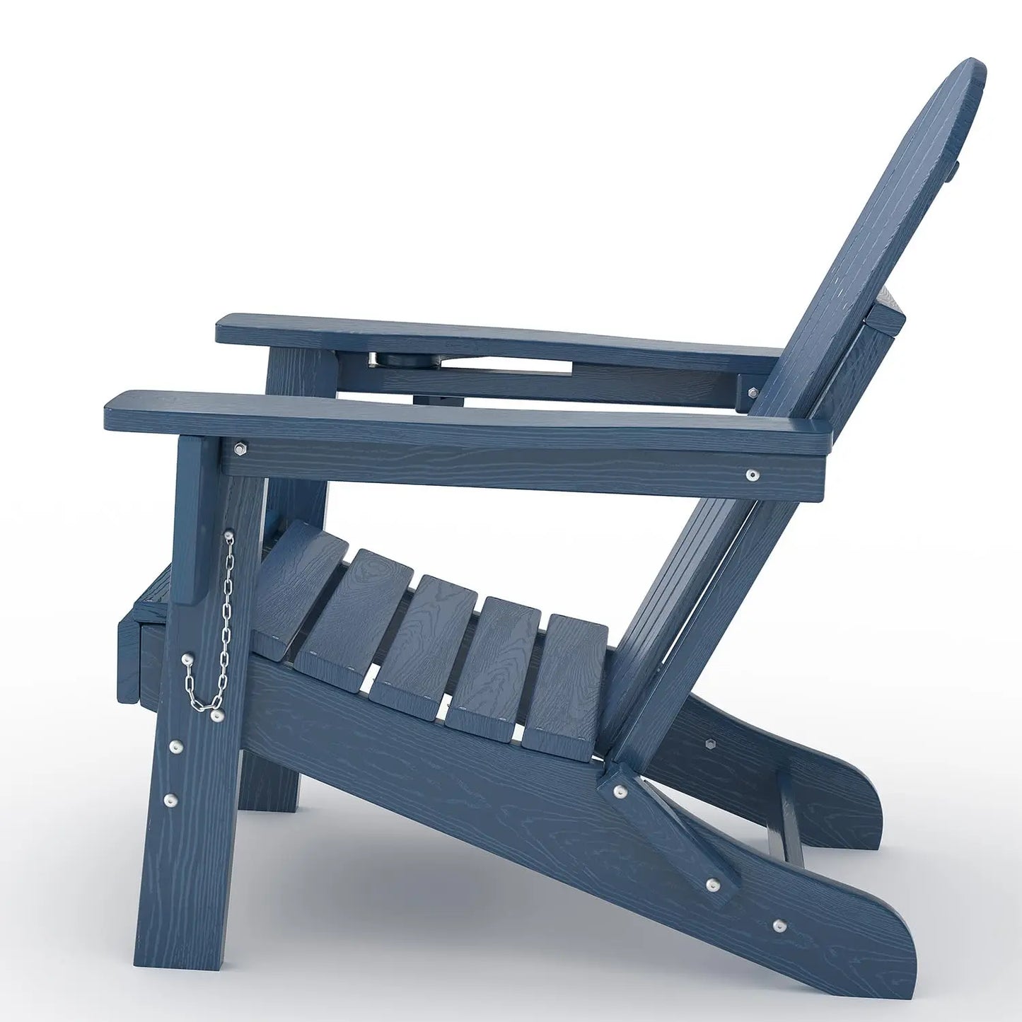 Folding Adirondack Chair All-Weather HDPE Outdoor Cup Holder