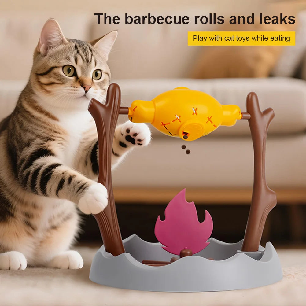 Cats Treat-Dispensing Slow Feeder Rotating Snack Bowl