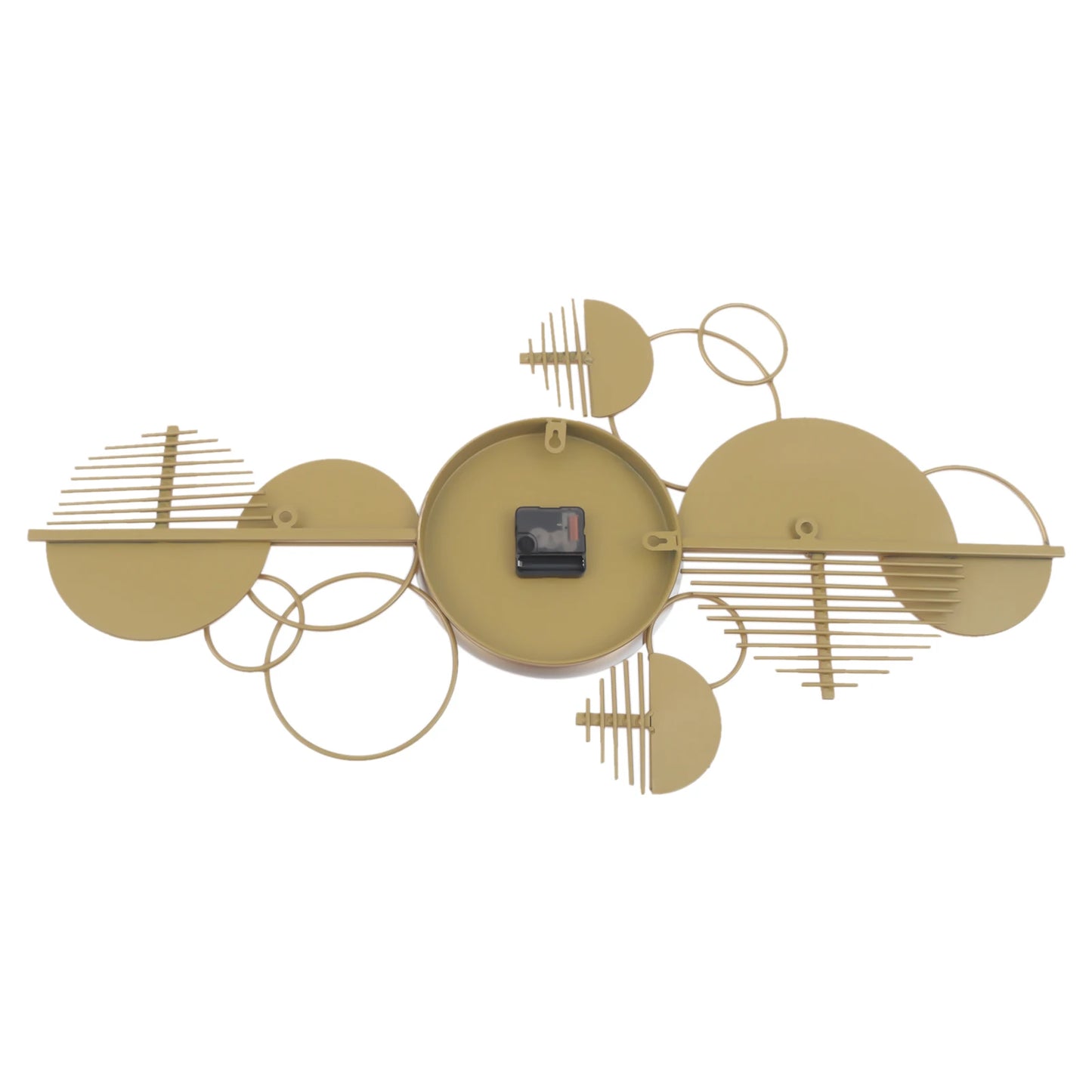 Geometric Wall Clock Iron Forged Timepiece With Silent Quartz Movement
