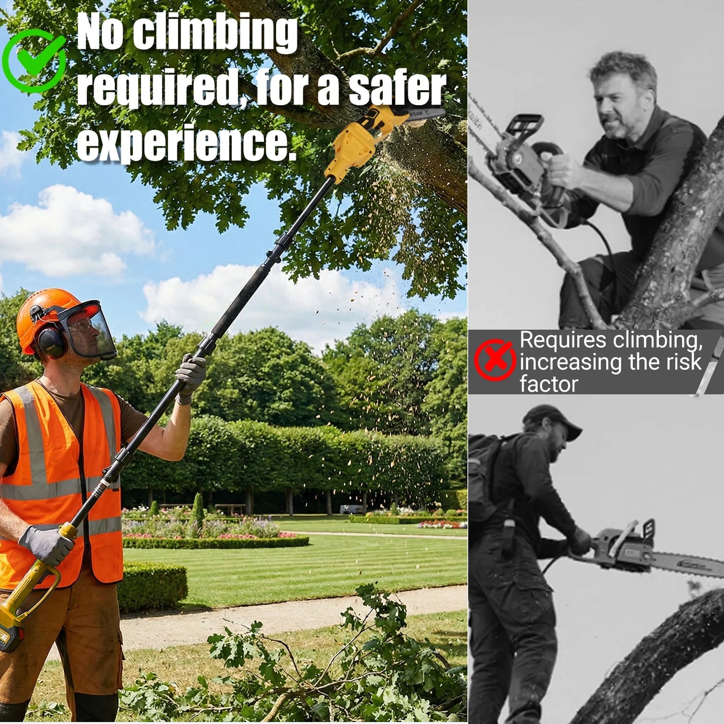 2-In-1 Electric Pole Saw With Extension Pole Cordless 21V
