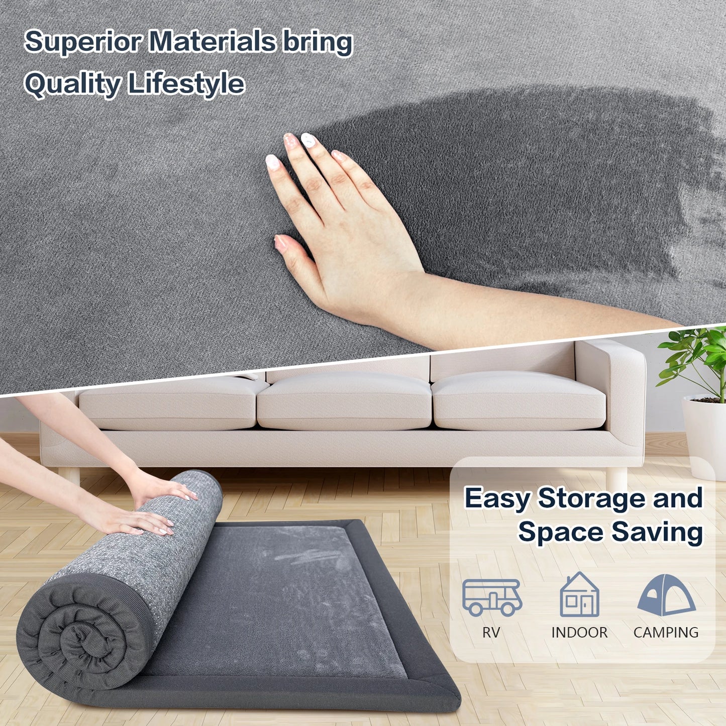 PaPaMat Memory Foam Carpet For Playpen Non Slip Suede Backing