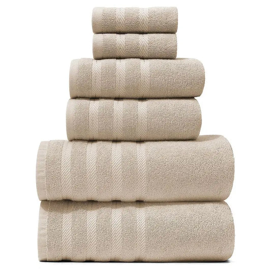 Bei 6-Piece Ring Spun Cotton Bath Towel Set Luxury Soft And Absorbent