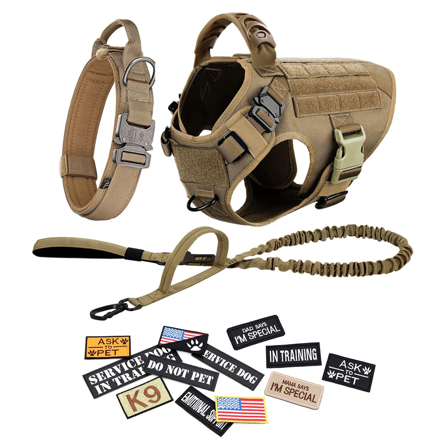 PETRAVELCN Tactical Dog Harness Vest Patches Set For Dogs