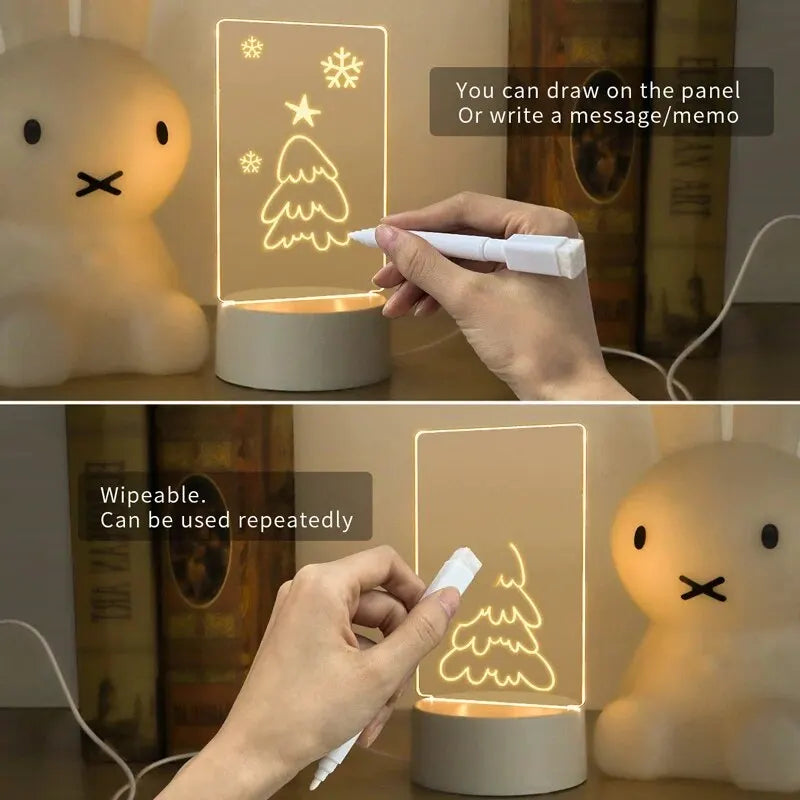 Led Luminous Message Board USB Light Desk Lamp Creative Gift
