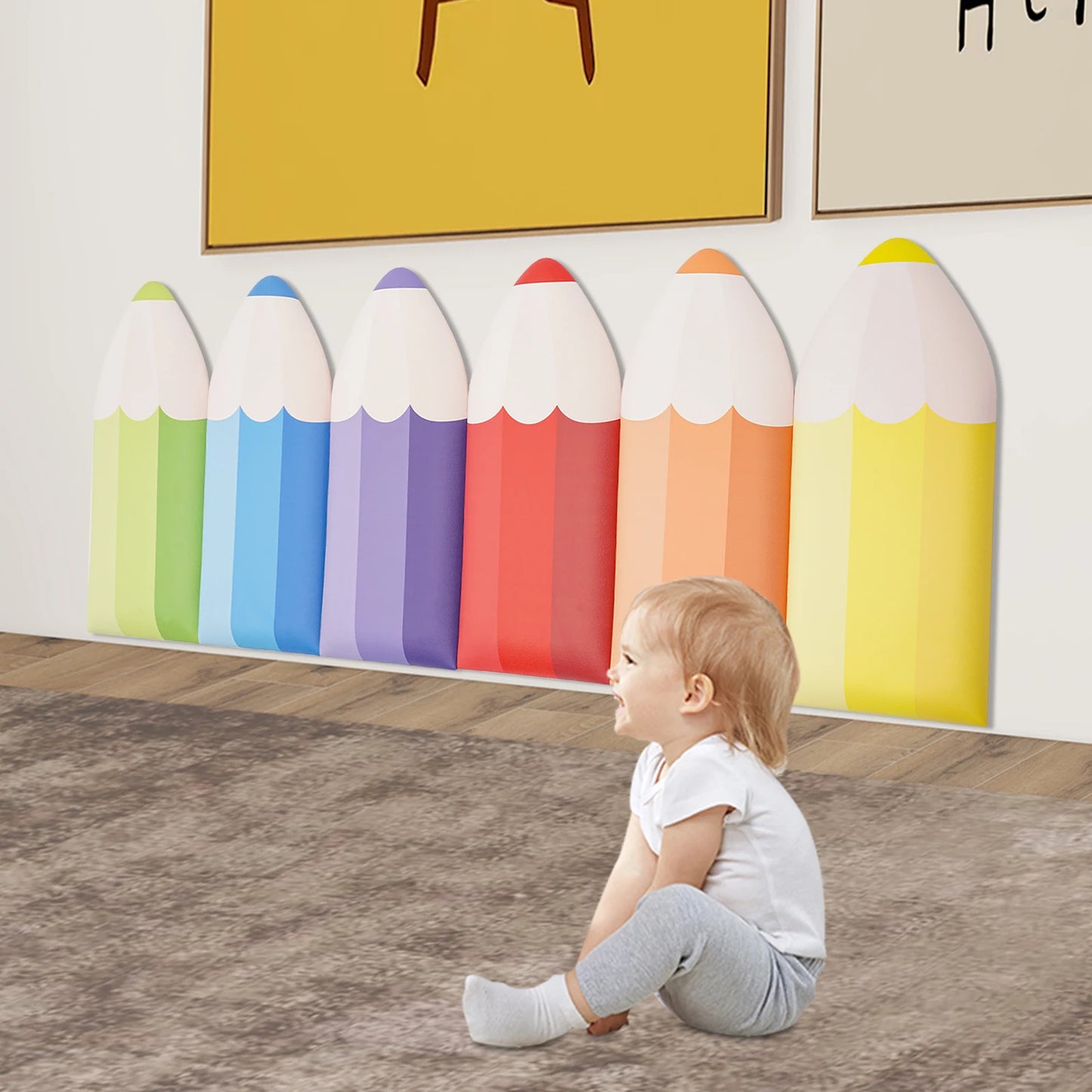 Self-Adhesive Anti-Collision Pencil Wall Stickers For Kids