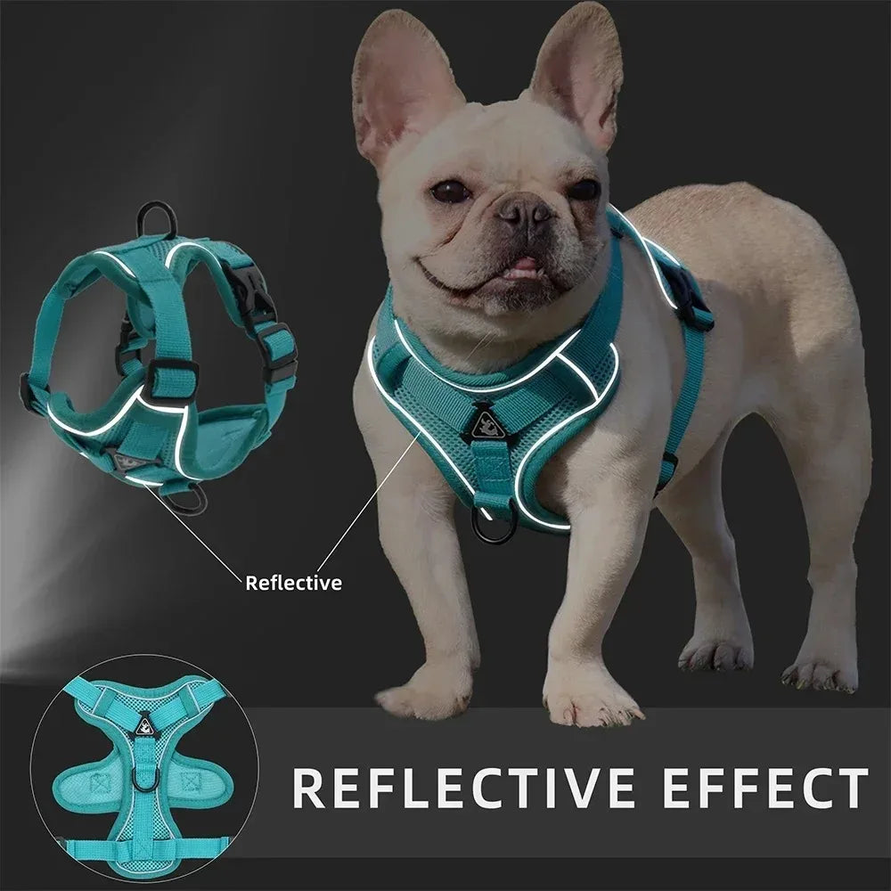 NONECN No Pull Dog Harness and Leash Set Reflective Adjustable
