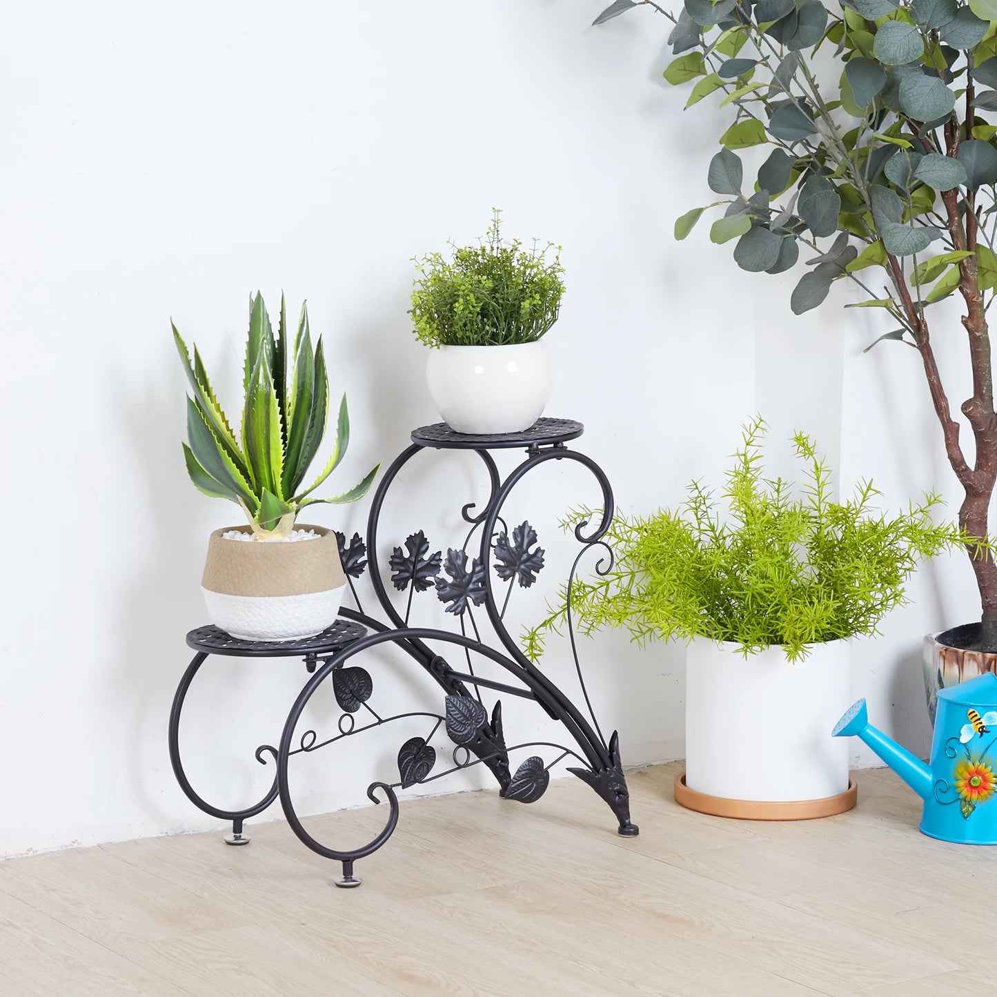 Rustproof 4-Tier Metal Plant Stand For Garden And Office
