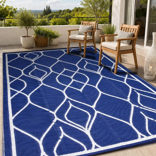 Waterproof Reversible Outdoor Rug Foldable Quick Dry Easy Clean Mat