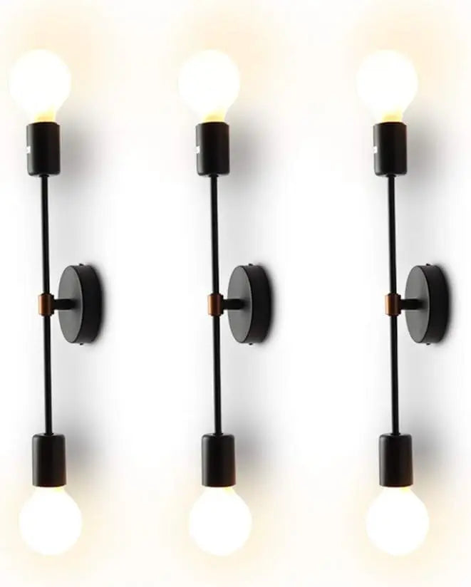 XIHOME Black Two Lights LED Wall Light Up Down Adjustable Rustic Sconce