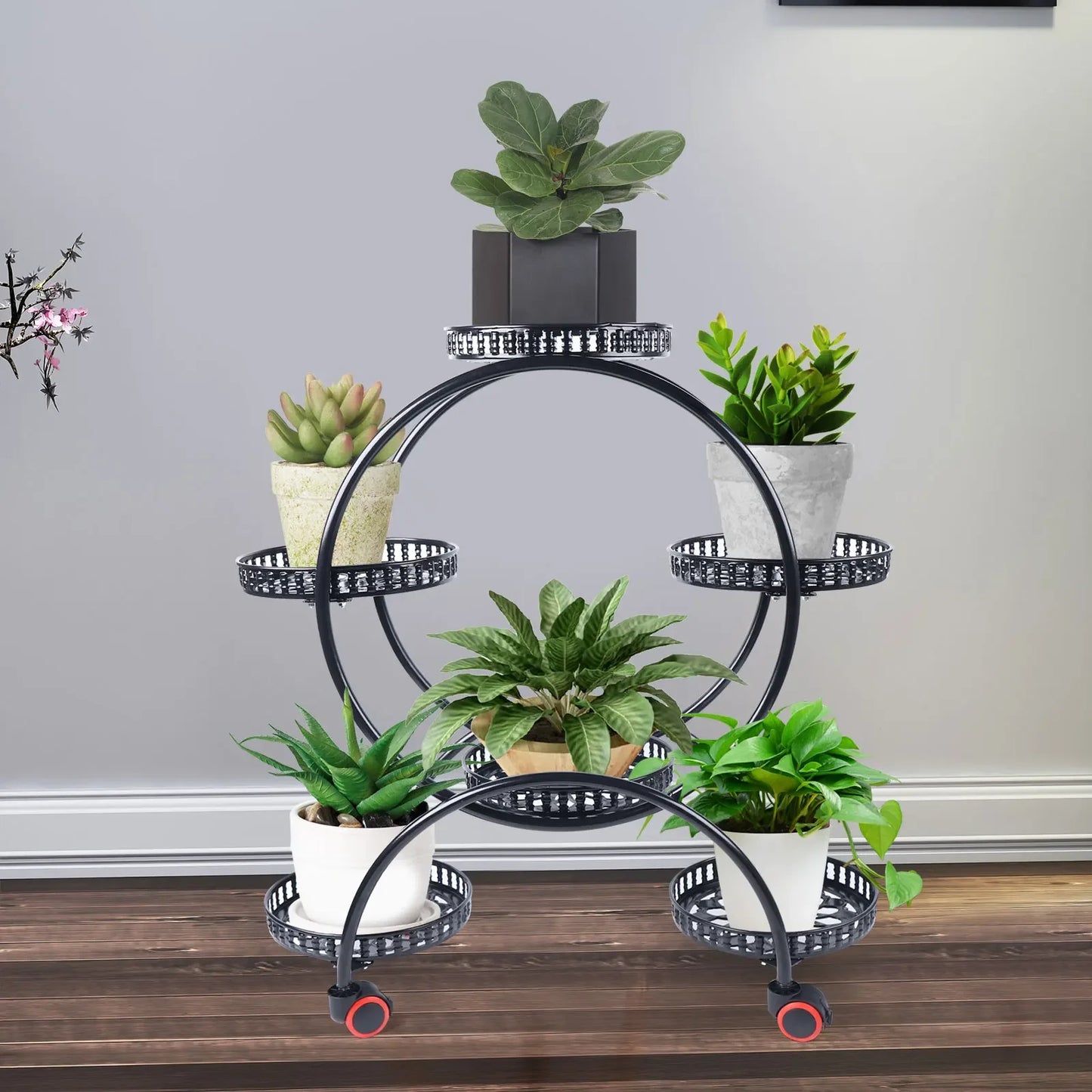 Metal Plant Stand For Six Pots Indoor Outdoor Garden
