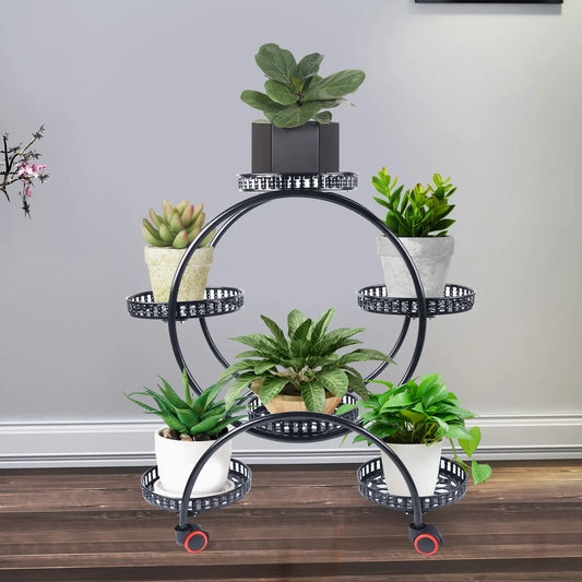 Metal Plant Stand For 6 Pots Outdoor Indoor Garden Versatile