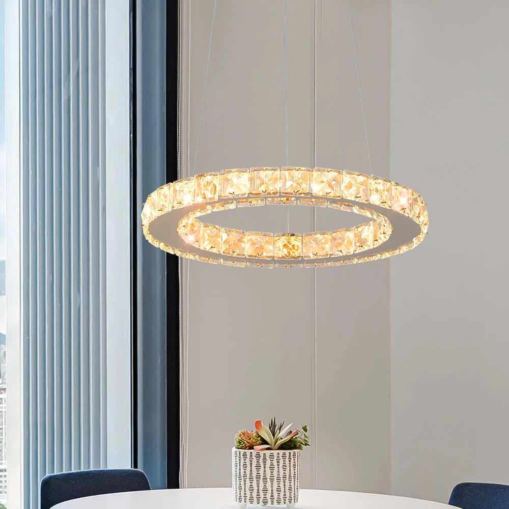GreeLustr Luxury Crystal Modern Pendant Light Dimmable Chandelier