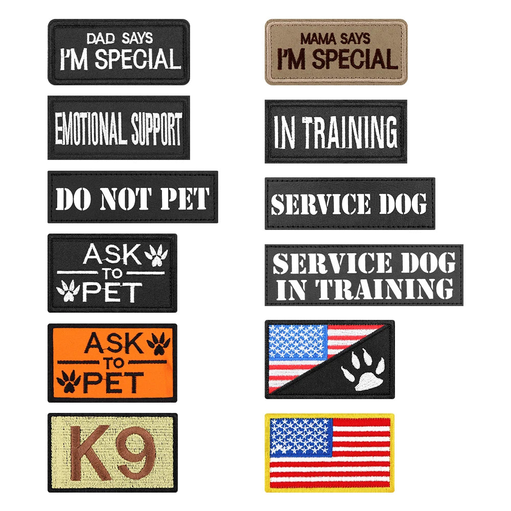 PETRAVELCN Tactical Dog Harness Vest Patches Set For Dogs