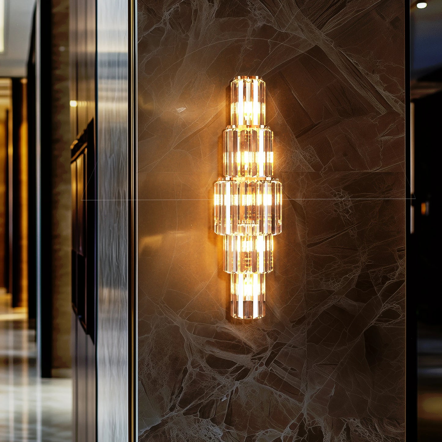 Vrygle Modern Crystal 3-Layer Wall Lamp Sconce LED