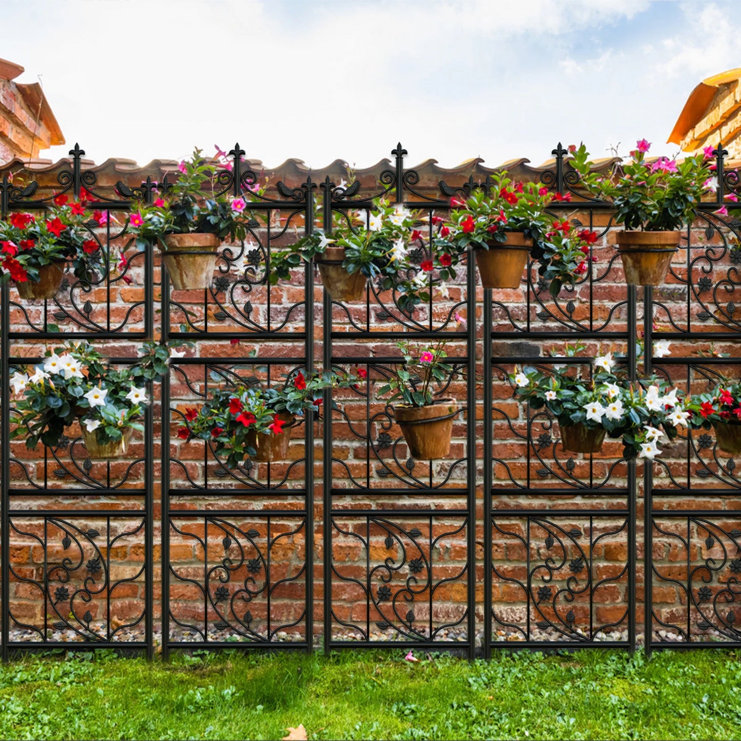 Garden Trellis Outdoor Metal Fence Decorative Lattice Panel For Climbing Plants