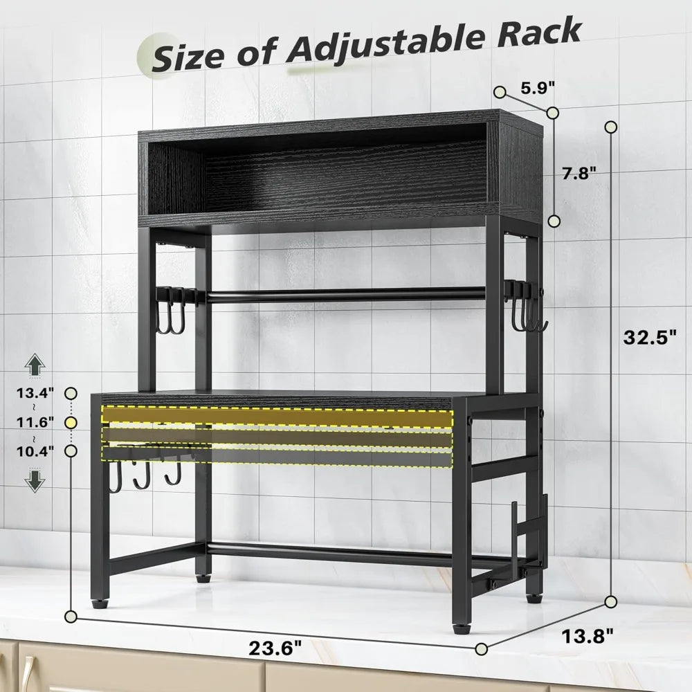 XMSJ Microwave Stand 4 Tier Kitchen Countertop Organizer