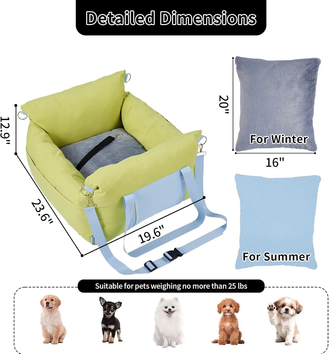 HiMISS Travel Carrier Car Seat For Small Dogs And Cats