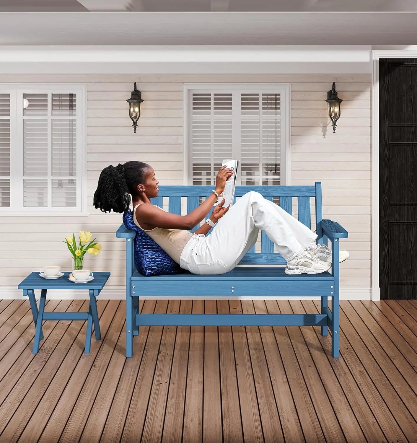 Outdoor HDPE Weatherproof Bench For Patio And Garden