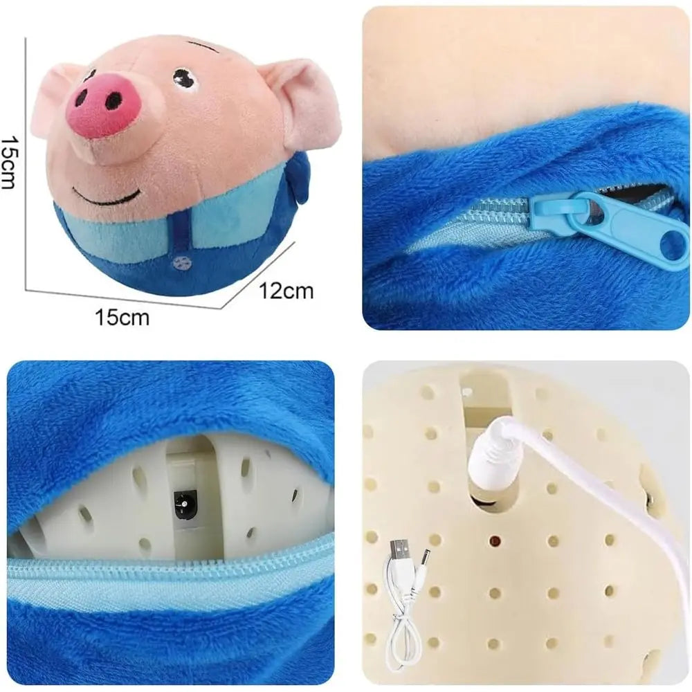 Active Moving Plush Pig Dog Toy USB Rechargeable Interactive Toy
