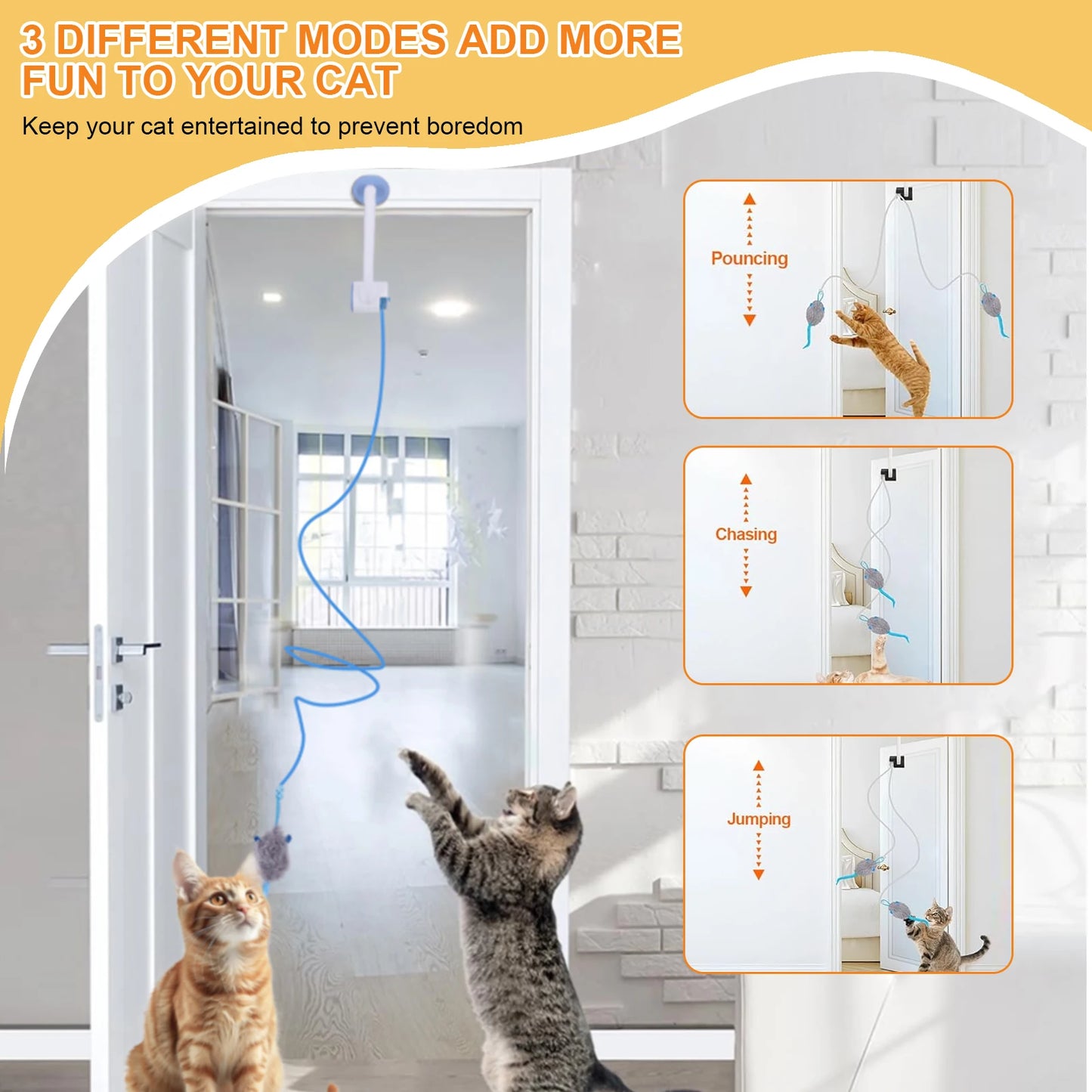 Teaser Electronic Self Play Cat Toy With 3 Catnip Mice