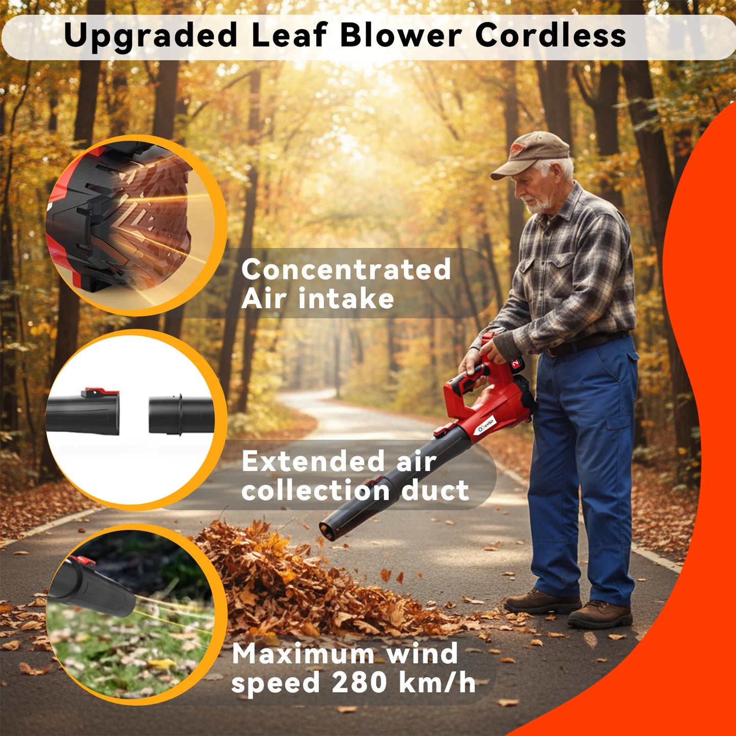Cordless Leaf Blower 650 CFM 21V Battery