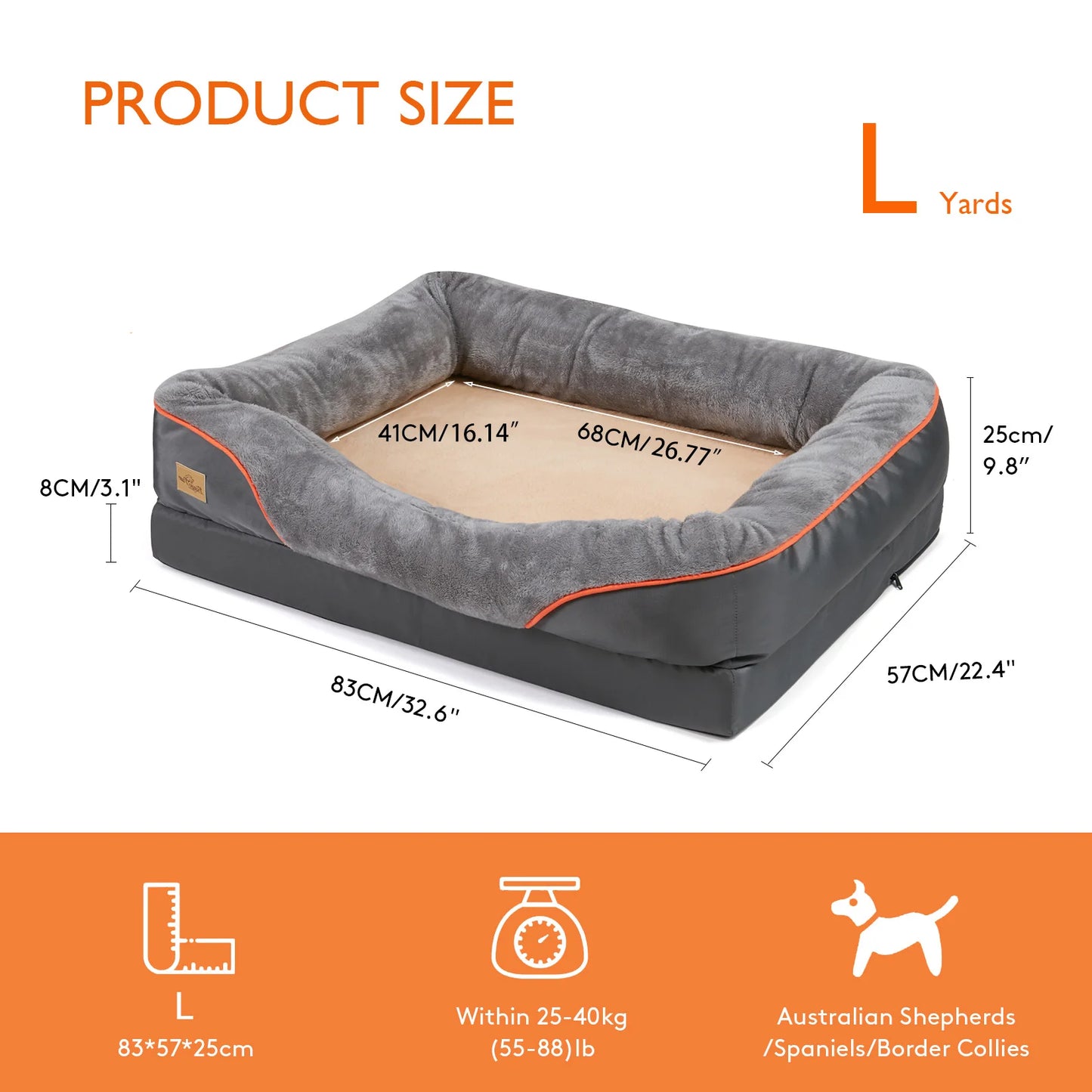 BINGOPAW Dog Bed Soft Comfortable Anti Allergy Washable Cover