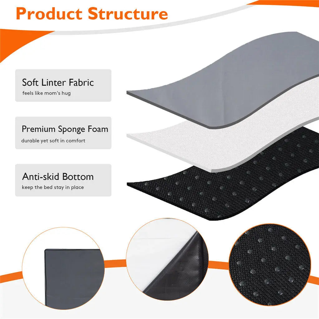 Dog Bed Orthopedic Memory Foam With Washable Cover Waterproof