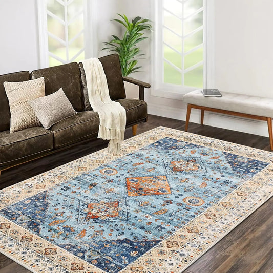 Studyset Vintage Distressed Area Rug With Rubber Backing